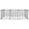  12 paneles fekete acél kisállatketrec ajtóval 35 x 35 cm