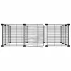  12 paneles fekete acél kisállatketrec ajtóval 35 x 35 cm