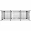  12 paneles fekete acél kisállatketrec ajtóval 35 x 35 cm