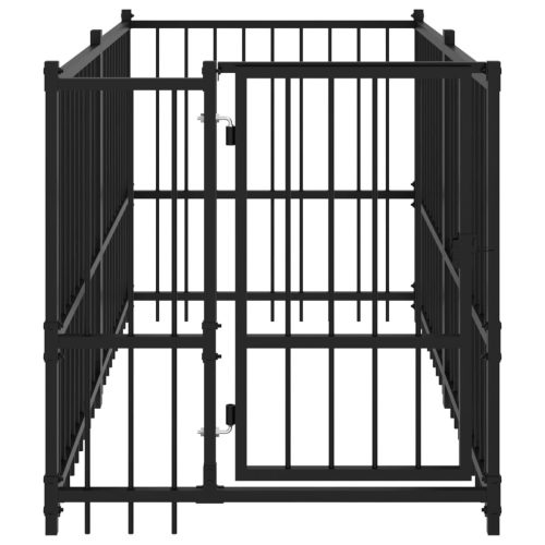  fekete acél kutyakennel 193,5 x 97 x 100 cm