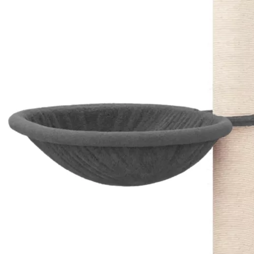  sötétszürke macskabútor szizál kaparófával 94,5 cm