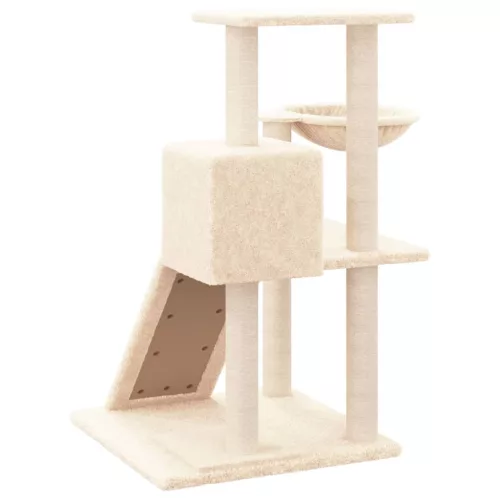  krémszínű macskabútor szizál kaparófákkal 82 cm