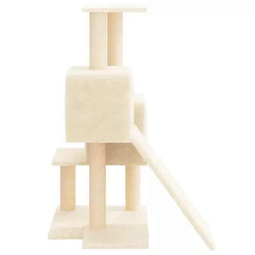  krémszínű macskabútor szizál kaparófákkal 82 cm