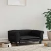  fekete műbőr kutyaágy 70 x 45 x 30 cm