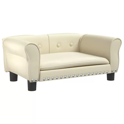  krémszínű műbőr kutyaágy 70 x 45 x 30 cm