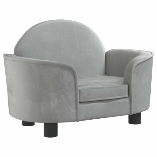  világosszürke bársony kutyaágy 66x40x45 cm