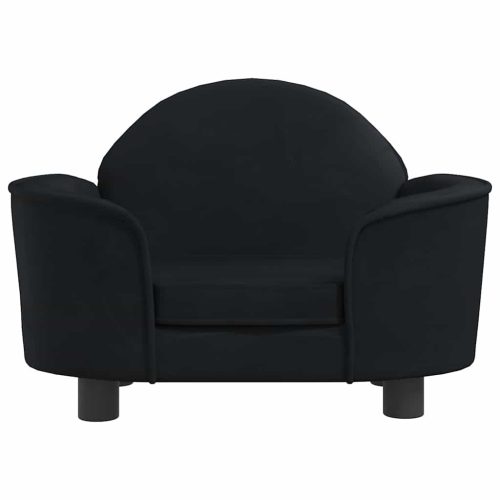  fekete bársony kutyaágy 66x40x45 cm