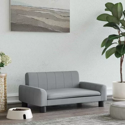  világosszürke szövet kutyaágy 70 x 45 x 30 cm