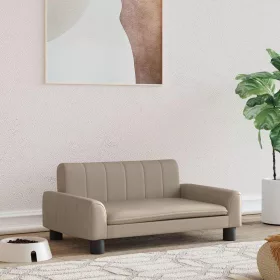  kávészínű műbőr kutyaágy 70 x 45 x 30 cm