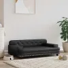  fekete műbőr kutyaágy 90 x 53 x 30 cm