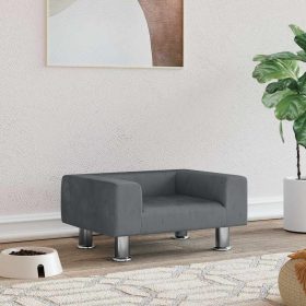  sötétszürke bársony kutyaágy 50 x 40 x 26,5 cm