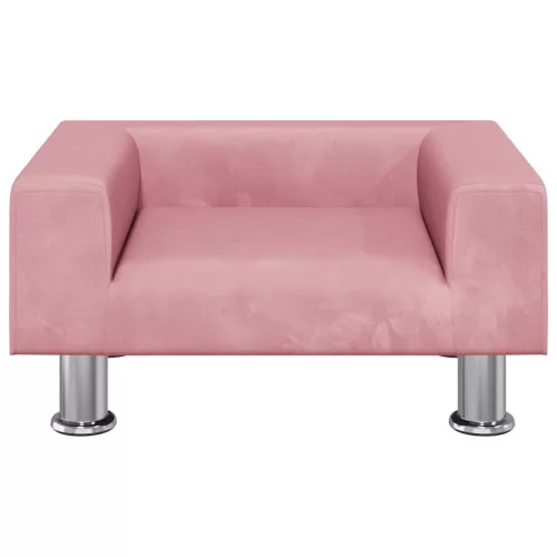  rózsaszín bársony kutyaágy 50 x 40 x 26,5 cm