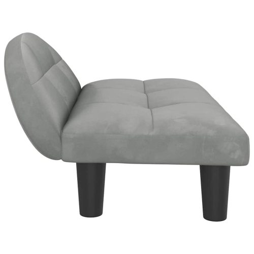  világosszürke bársony kutyaágy 70 x 52 x 30 cm