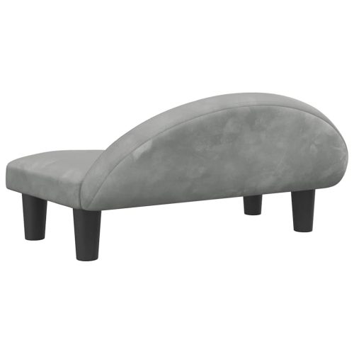  világosszürke bársony kutyaágy 70 x 52 x 30 cm