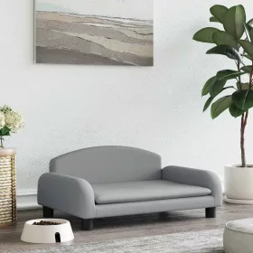  világosszürke szövet kutyaágy 70 x 45 x 30 cm