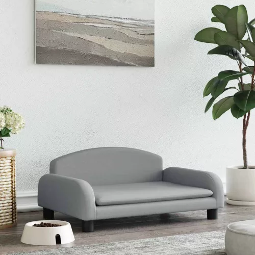  világosszürke szövet kutyaágy 70 x 45 x 30 cm