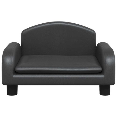  fekete műbőr kutyaágy 50 x 40 x 30 cm