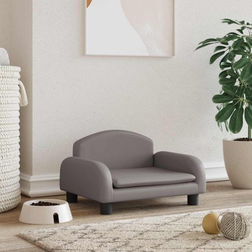  szürke műbőr kutyaágy 50 x 40 x 30 cm