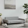  világosszürke bársony kutyaágy 100 x 54 x 33 cm