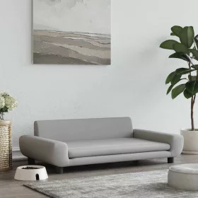  világosszürke bársony kutyaágy 100 x 54 x 33 cm