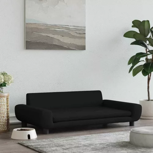  fekete bársony kutyaágy 100 x 54 x 33 cm