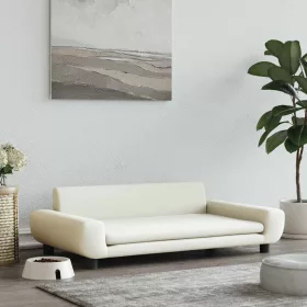  krémszínű bársony kutyaágy 100 x 54 x 33 cm