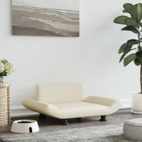  krémszínű műbőr kutyaágy 70 x 45 x 28 cm