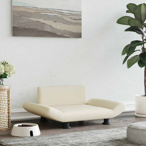  krémszínű műbőr kutyaágy 70 x 45 x 28 cm