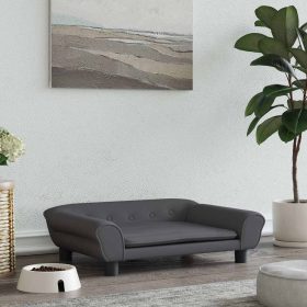  sötétszürke bársony kutyaágy 70 x 48 x 22 cm