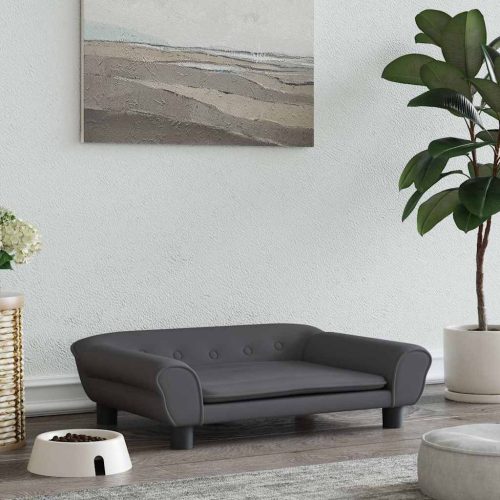  sötétszürke bársony kutyaágy 70 x 48 x 22 cm