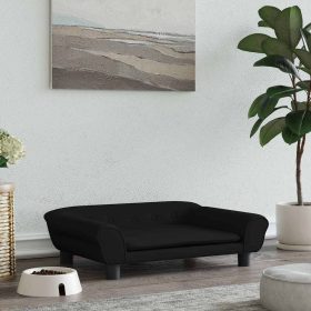  fekete bársony kutyaágy 70 x 48 x 22 cm