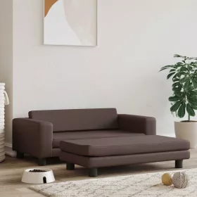  barna műbőr kutyaágy hosszabbítóval 100 x 50 x 30 cm