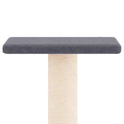  sötétszürke macskabútor szizál kaparófákkal 73 cm