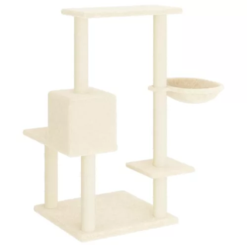  krémszínű macskabútor szizál kaparófákkal 95 cm