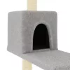  világosszürke macskabútor szizál kaparófákkal 95 cm