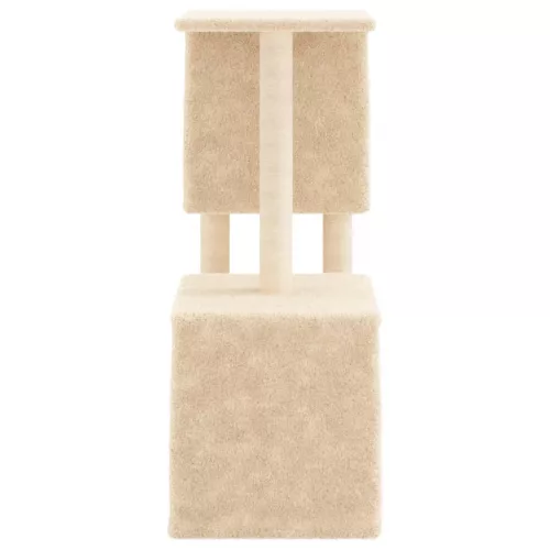  krémszínű macskabútor szizál kaparófákkal 86 cm