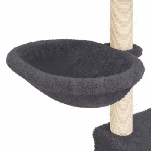  sötétszürke macskabútor szizál kaparófákkal 83 cm