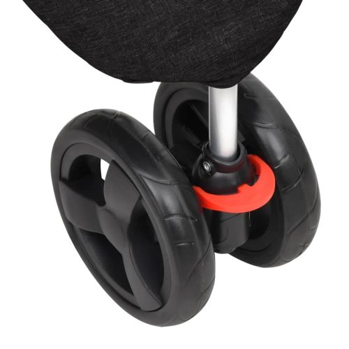  összecsukható fekete oxford szövet kutya babakocsi 80x46x98 cm