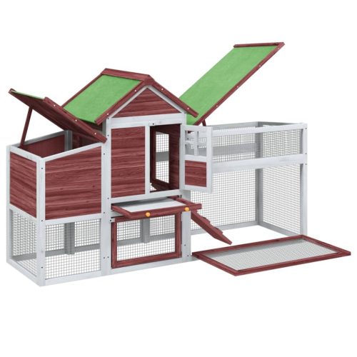  kávészínű tömör fenyőfa tyúkól 186,5 x 58,5 x 113 cm