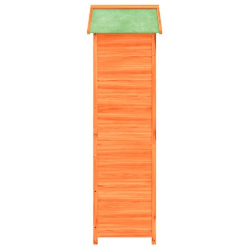  barna tömör fenyőfa kerti szerszámtároló 120 x 53,5 x 170 cm