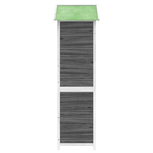  szürke tömör fenyőfa kerti szerszámtároló 120 x 53,5 x 170 cm