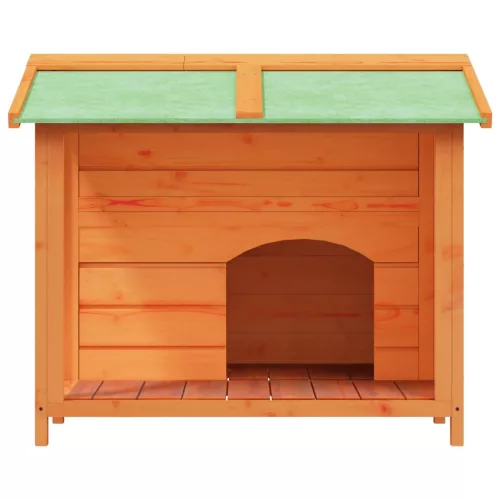  barna tömör fenyőfa kutyakennel 96x87x80,5 cm