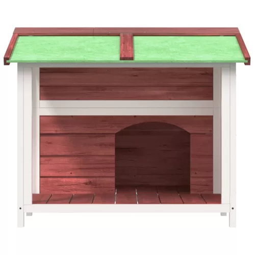 kávészínű tömör fenyőfa kutyakennel 96x87x80,5 cm