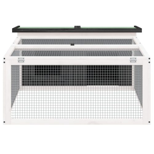  szürke tömör fenyőfa nyúlketrec 117,5 x 97 x 47,5 cm