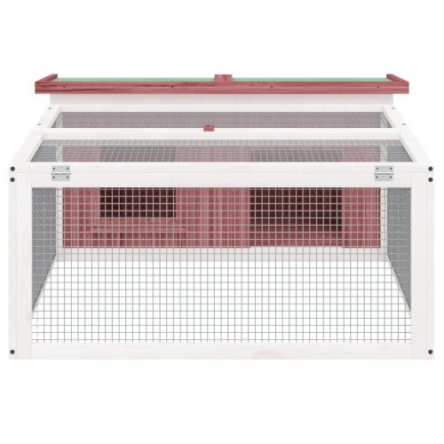  mokkabarna tömör fenyőfa nyúlketrec 117,5 x 97 x 47,5 cm