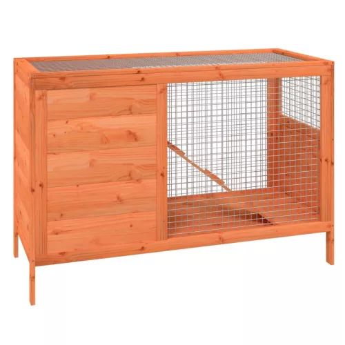  barna tömör fenyőfa nyúlketrec 103 x 44 x 69,5 cm