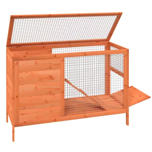  barna tömör fenyőfa nyúlketrec 103 x 44 x 69,5 cm