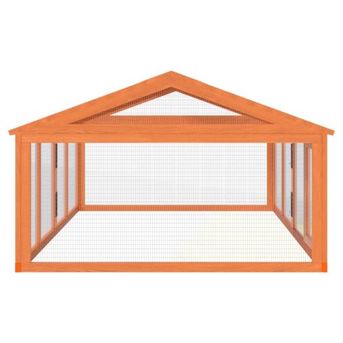  barna tömör fenyőfa futtatóketrec 200 x 112,5 x 74 cm