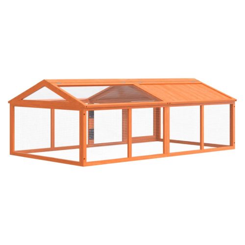  barna tömör fenyőfa futtatóketrec 200 x 112,5 x 74 cm