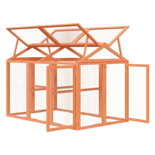  barna tömör fenyőfa futtatóketrec 141 x 94 x 104 cm